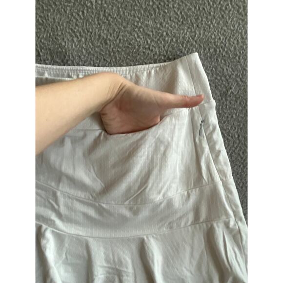 Ibkul Flounce Skort Large Zipper Pocket Pull On Flare White Golf Tennis Prep - Picture 6 of 11